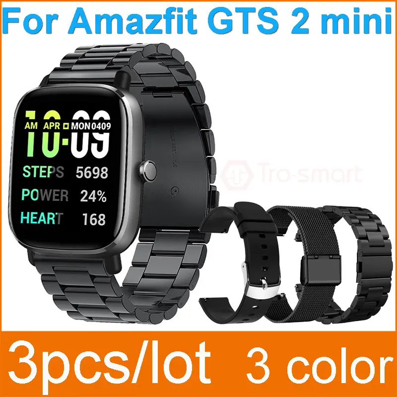 Už Amazfit GTS 2 mini Dirželis Smart Watch Band Smartwatch Silikono Watchband Už Amazfit GTS 2 mini 20mm 3pcs/daug