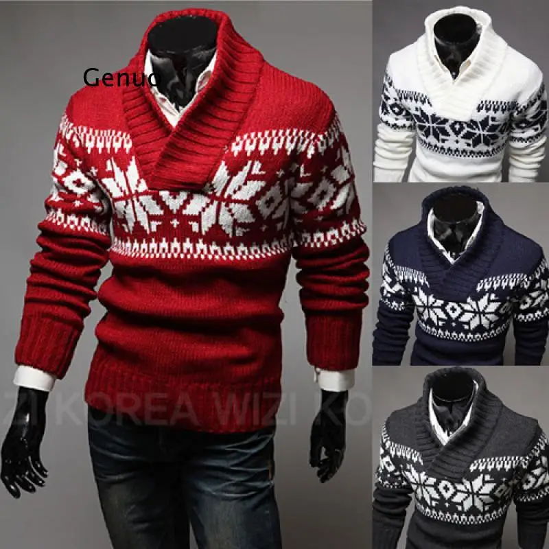 Vyrai Snaigės Kalėdų Džemperis Žiemos Megztas Megztinis V-Kaklo Laisvalaikio Megztiniai (Džemperiai Ir Puloveriai Namuose Šilta Outwear Megztiniai Striukė