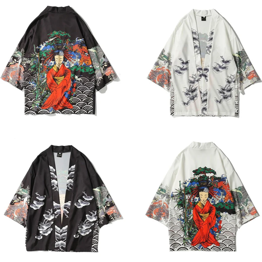 Vyrų Megztinis Diena Stiliaus Moteriška Gėlių Azijos Kimono Kasdien Oli Mados Drabužiai Japonijos Palaidinė Samurajus กิโมโน