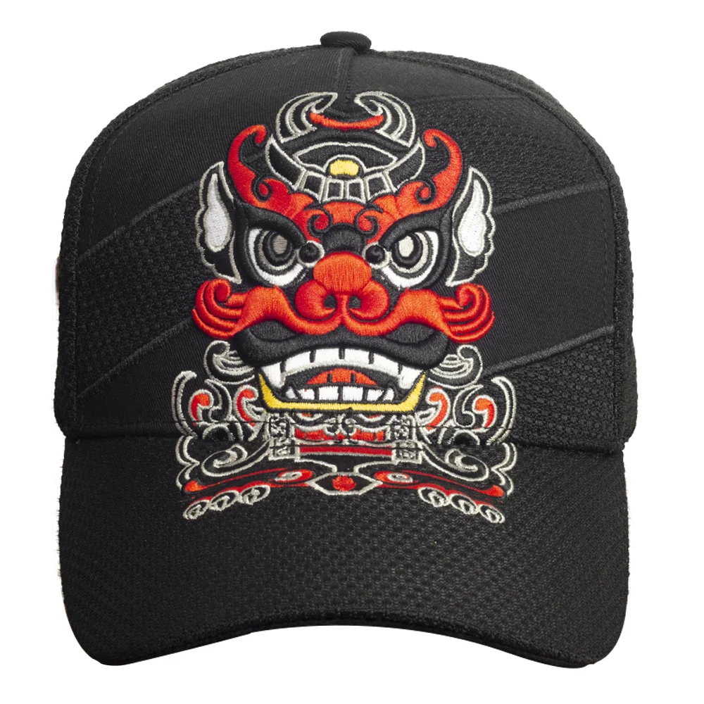 Vyrų ir moterų Asmeninį Beisbolo kepuraitę Kinų Stiliaus Trucker Snapback Skrybėlę Medvilnės Kaulų Liūto Totemas Siuvinėjimas