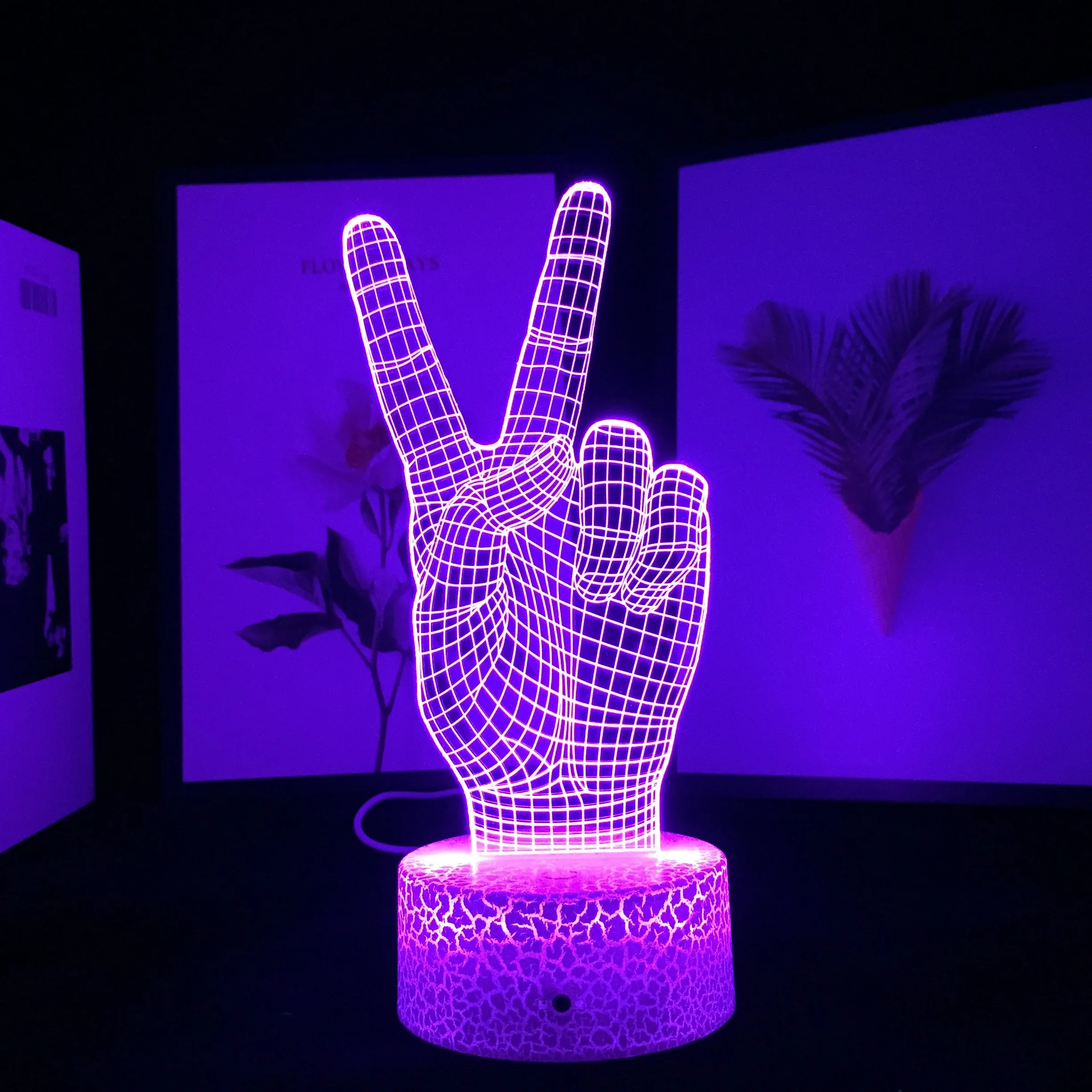 Yeah, I Love U Pasirašyti 3D Lempos Punk Stiliaus Dovanų Miegamojo Puošimas naktinė lempa LED Spalva Keičiasi Palieskite Jutiklio Akrilo LED Šviesos Naktį