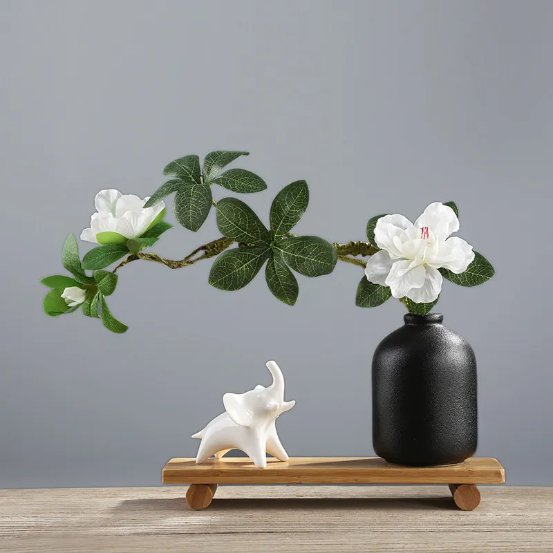 Šiuolaikinės Mielas Gyvūnų Dekoratyviniai Keramikos Vaza+Dirbtinių Gėlių Namų Svetainės Figūrėlės Apdaila, Valgomasis Stalas Baldų Amatai