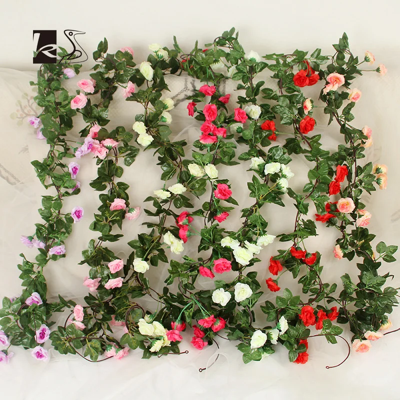 Šviežias Stiliaus Plastiko 22 Galvą Sienos Kabo Dirbtinių Rožių Rotango Dirbtinės Gėlės, Dirbtinių Rotango Netikrą Gėlių Namų Puošybai